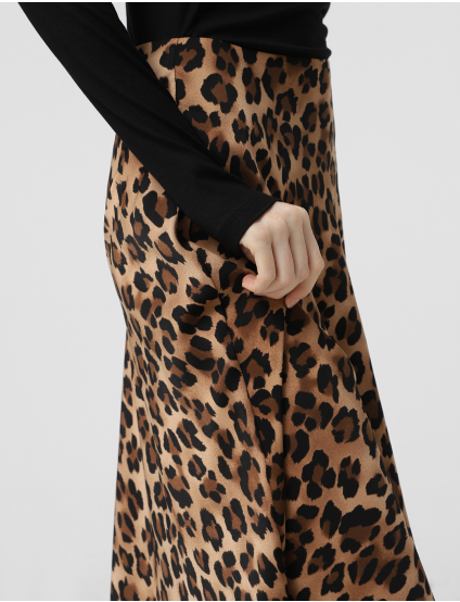 Картинка Спідниця максі бежева з принтом 