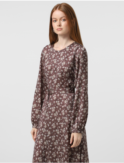 Картинка Сукня максі бежева з принтом 