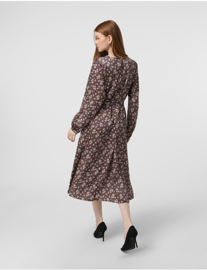 Картинка Сукня максі бежева з принтом 