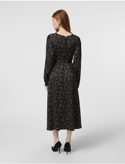 Картинка Сукня міді чорна з принтом 