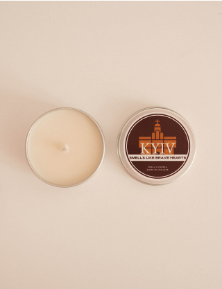 Картинка  Свічка "KYIV SMELLS LIKE BRAVE HEARTS"