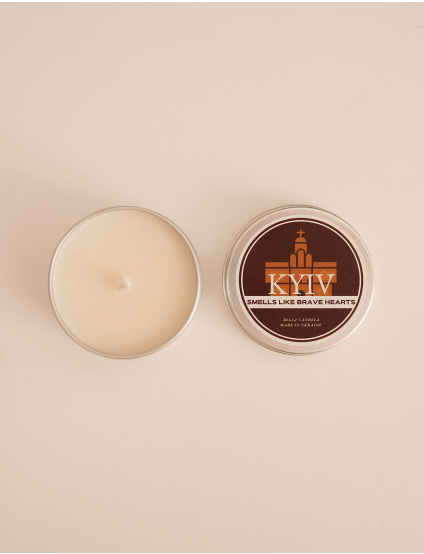 Картинка  Свічка "KYIV SMELLS LIKE BRAVE HEARTS"