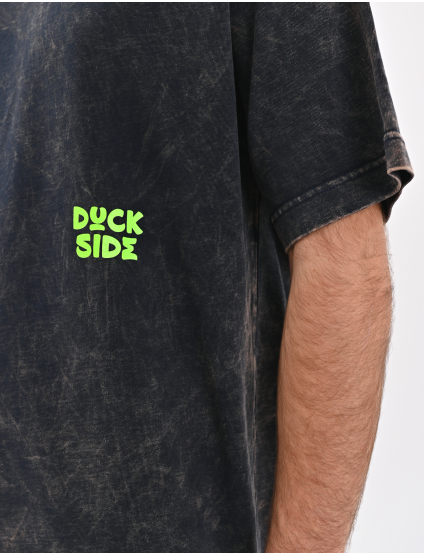 Картинка Футболка темно-синя з принтом