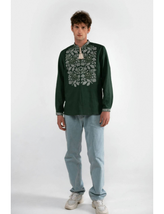 Вишиванка «Стрілківці» темно-зелена Картинка Вишиванка «Стрілківці» темно-зелена