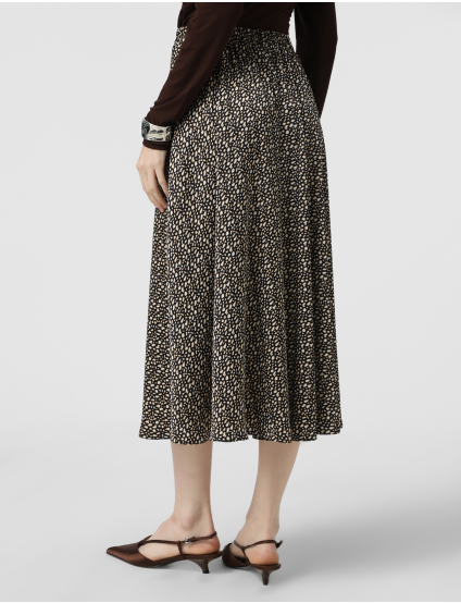 Картинка Спідниця міді чорна з принтом 