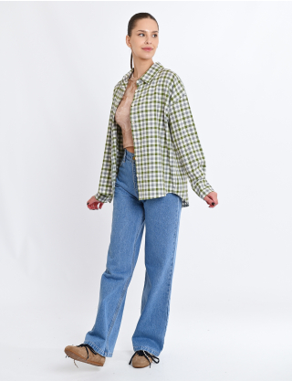 Сорочка в клітинку зелено-сіра Картинка Сорочка в клітинку зелено-сіра