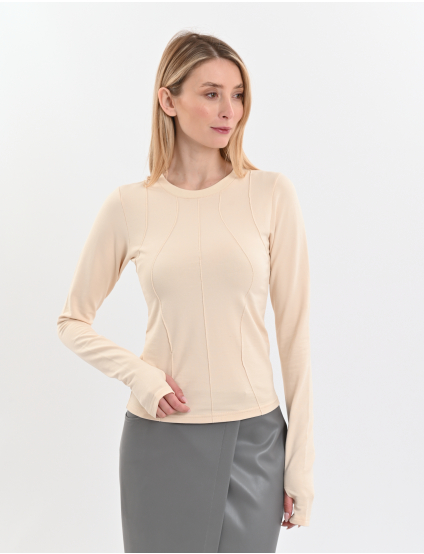 Картинка Лонгслів бежевий