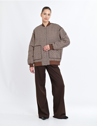Картинка Жакет у дрібну клітинку з контрастними деталями
