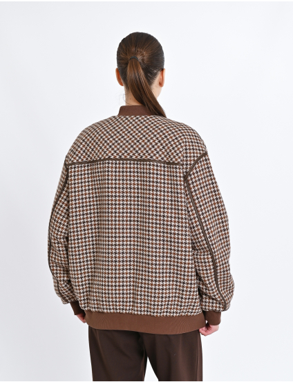 Картинка Жакет у дрібну клітинку з контрастними деталями