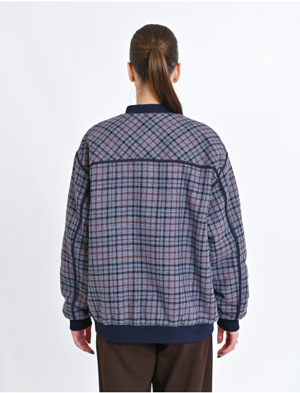 Картинка Жакет у дрібну клітинку з контрастними деталями