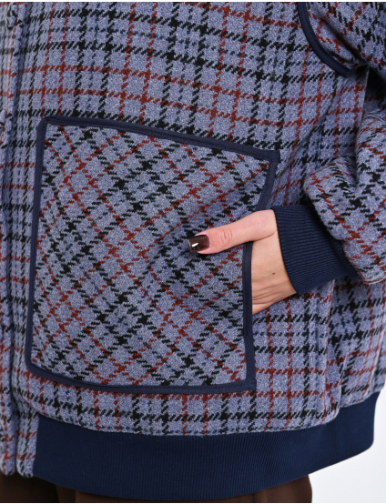 Картинка Жакет у дрібну клітинку з контрастними деталями