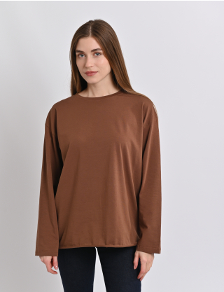 Картинка Лонгслів темно-коричневий