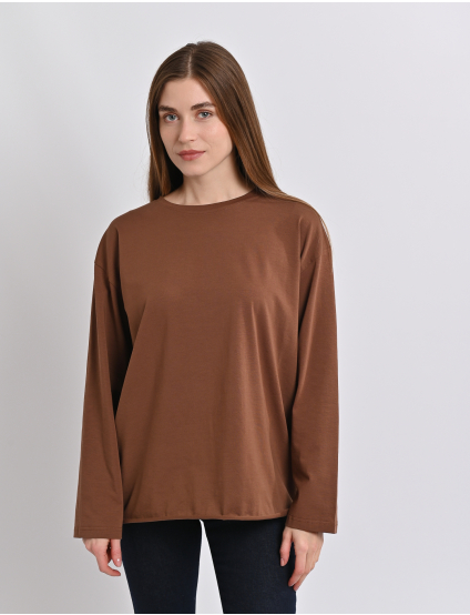 Картинка Лонгслів темно-коричневий