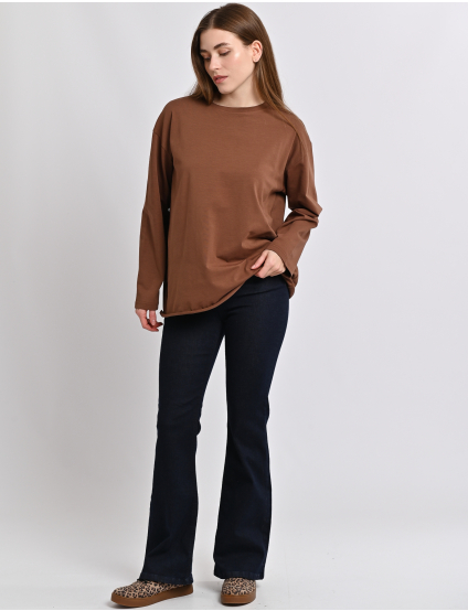 Картинка Лонгслів темно-коричневий