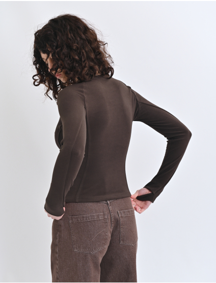 Картинка Лонгслів коричневий