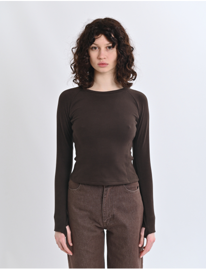 Картинка Лонгслів коричневий