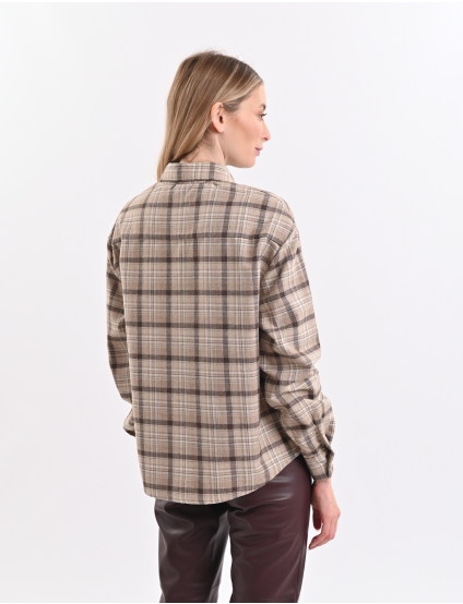 Картинка Сорочка картата бежева