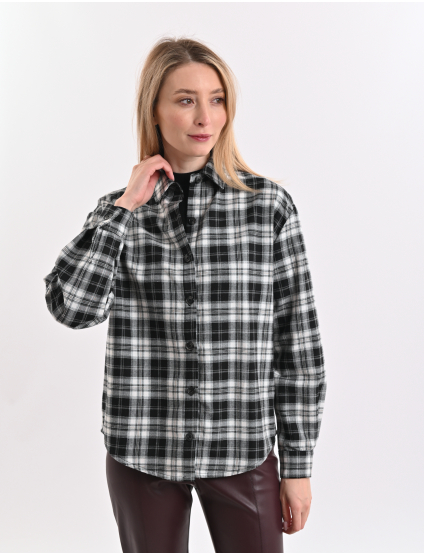 Картинка Сорочка чорна картата