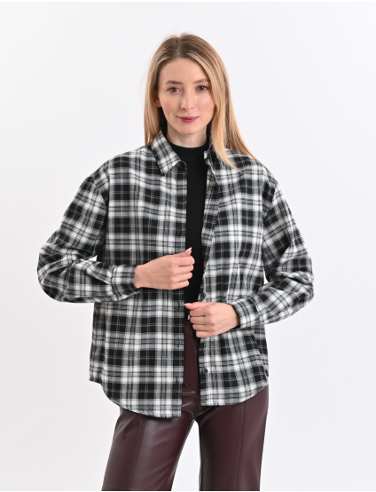 Картинка Сорочка чорна картата