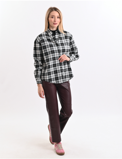 Картинка Сорочка чорна картата