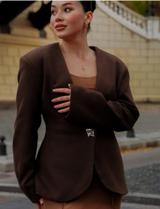 Картинка Жакет у ретро стилі коричневий