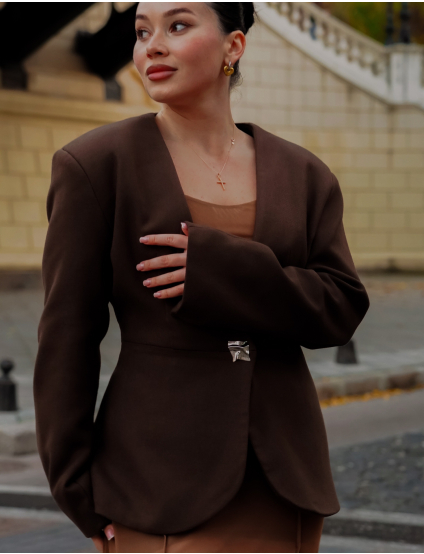 Картинка Жакет у ретро стилі коричневий