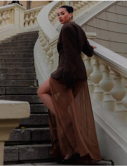 Картинка Жакет у ретро стилі коричневий