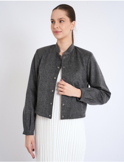 Картинка Укорочена куртка з м’якого вовняного полотна