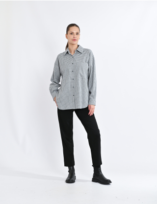 Сорочка в сіру клітинку з блакитним Картинка Сорочка в сіру клітинку з блакитним