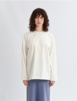 Картинка Базовий молочний лонгслів