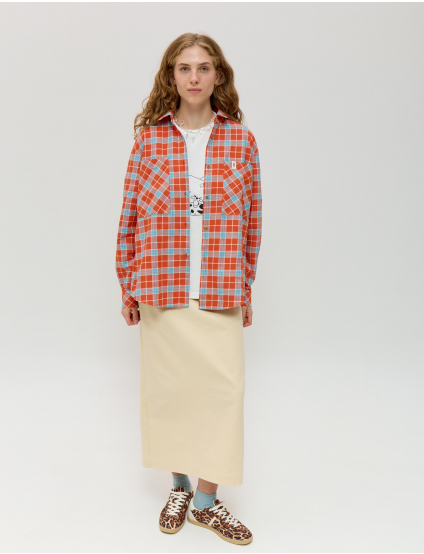 Картинка Сорочка помаранчева картата 