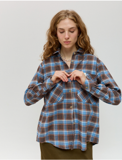 Картинка Сорочка коричнева картата 