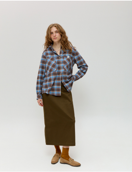 Картинка Сорочка коричнева картата 