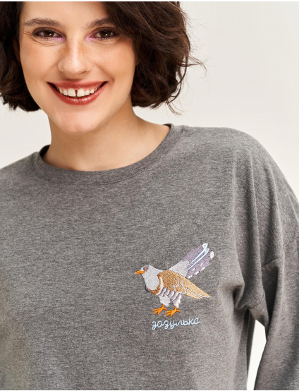 Картинка Лонгслів "Зозулька" сірий 