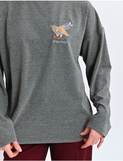 Картинка Лонгслів "Зозулька" сірий 