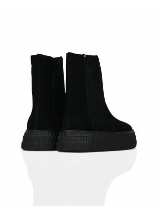 Челсі осінні чорні з натурального спилку-замші Картинка Челсі осінні чорні з натурального спилку-замші