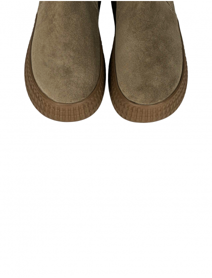 Картинка Челсі осінні горіхові з натурального спилку-замші