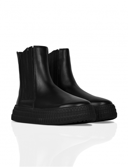 Картинка Челсі осінні чорні з натуральної шкіри