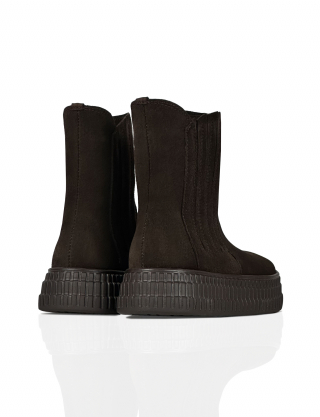 Челсі осінні коричневі з натурального спилку-замші Картинка Челсі осінні коричневі з натурального спилку-замші