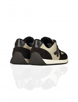 Кросівки коричнево-бежеві з натурального спилку-замші та нейлонової тканини Картинка Кросівки коричнево-бежеві з натурального спилку-замші та нейлонової тканини