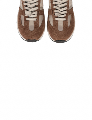 Кросівки бежево-руді з натурального спилку-замші та нейлонової тканини Картинка Кросівки бежево-руді з натурального спилку-замші та нейлонової тканини