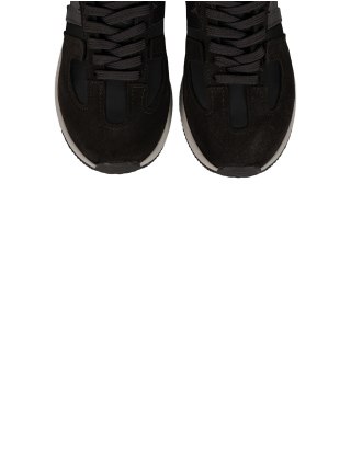 Кросівки коричневі з натурального махрового спилку-замші та нейлонової тканини Картинка Кросівки коричневі з натурального махрового спилку-замші та нейлонової тканини