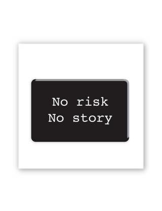 Картинка Чорний 3D-стікер No risk No story