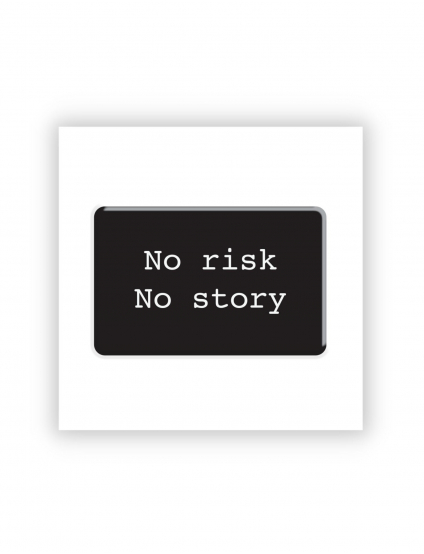 Картинка Чорний 3D-стікер No risk No story