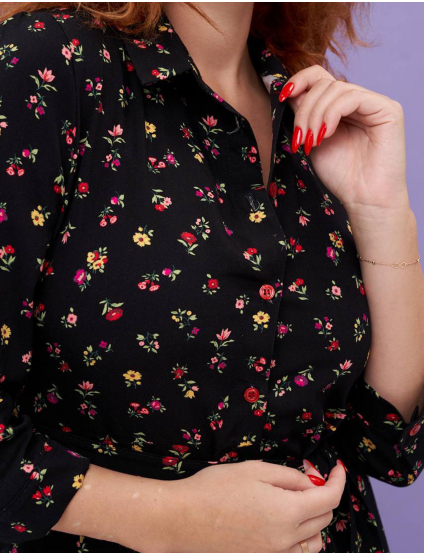 Картинка Сукня максі чорна з принтом 