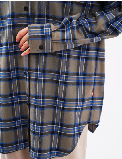 Картинка Сорочка oversize в клітинку сіра