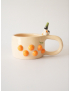 Картинка Керамічна чашка ручної роботи «Котик з мандаринками»