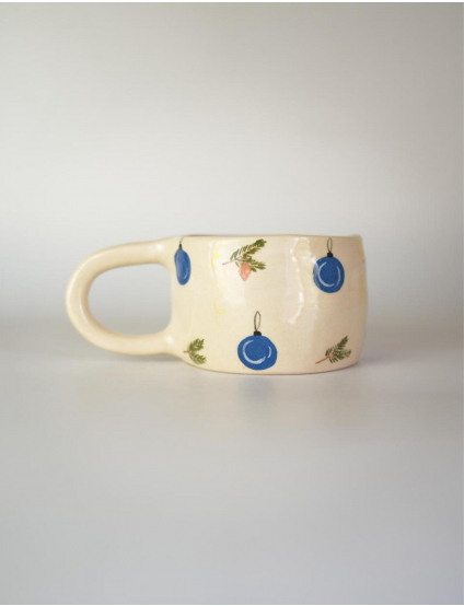 Картинка Керамічна чашка ручної роботи «Святковий муркотун»