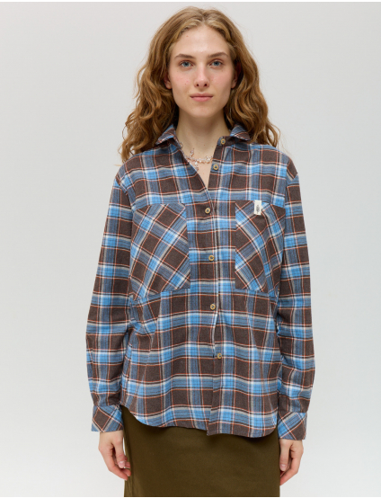 Картинка Сорочка коричнева картата 