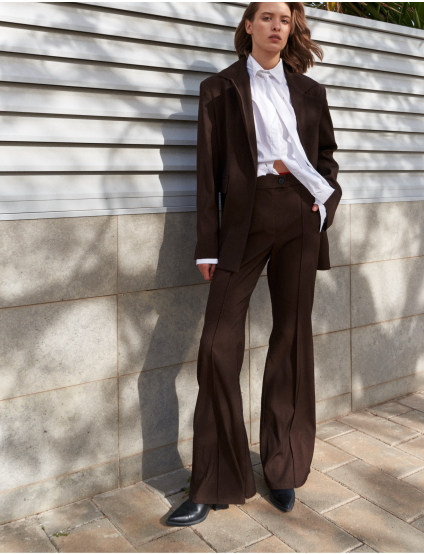 Картинка Брюки кльош коричневі